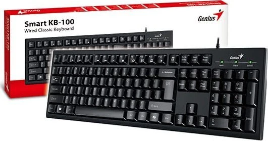 Genius Smart KB-100 COPILOT klaviatūra su laidu (USB) CZ/SK, juoda