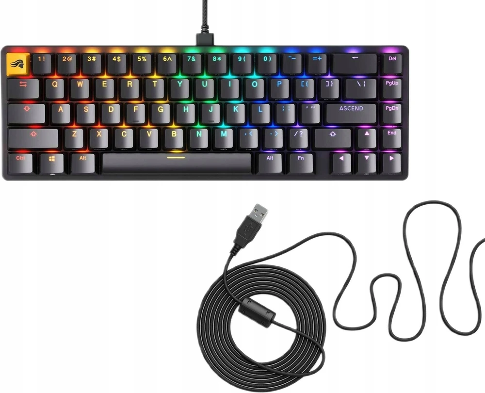 Klaviatūra Glorious GLO-KB GMMK2 65% RGB Hot Swap Fox Switch Juoda