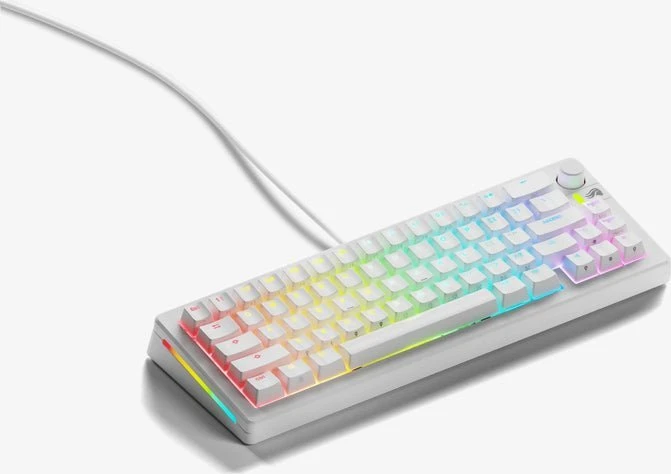 Glorious GMMK 3 65 % Custom žaidimų klaviatūra – Pre-Built, ANSI US išdėstymas, Fox Switches, baltos spalvos