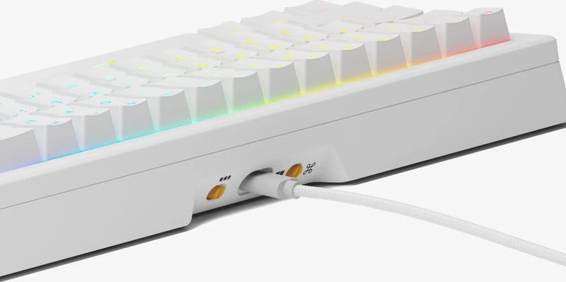 Glorious GMMK 3 65 % Custom žaidimų klaviatūra – Pre-Built, ANSI US išdėstymas, Fox Switches, baltos spalvos