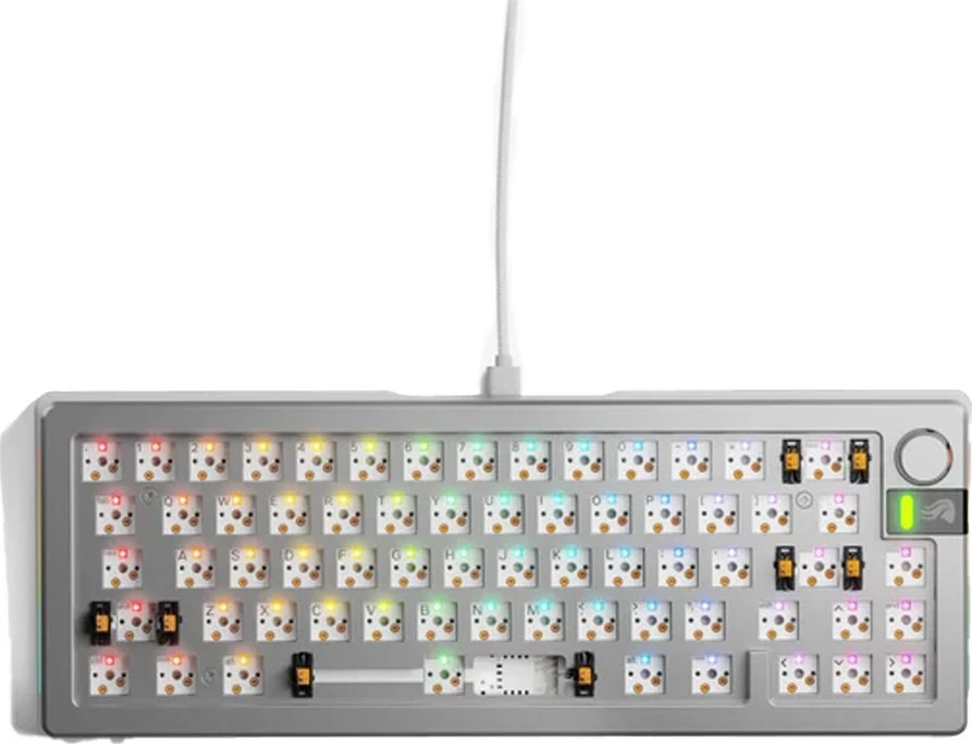 Glorious GMMK 3 Pro 65% Custom žaidimų klaviatūra – Barebone, ANSI išdėstymas, sidabro spalvos