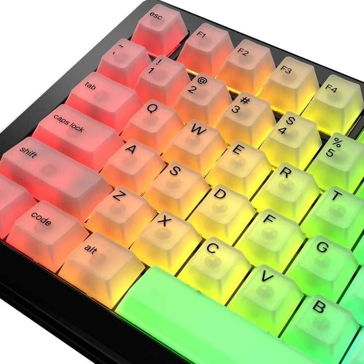 Klaviatūra Glorious Polychroma V2 Keycaps, ANSI išdėstymas (US), Polycarbonat, UV-Print – skaidrūs