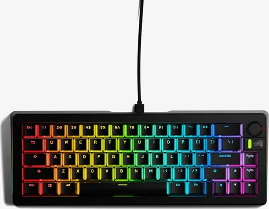 Glorious GMMK 3 65 % Custom žaidimų klaviatūra – Pre-Built, ANSI US išdėstymas, Fox Switches, juodos spalvos
