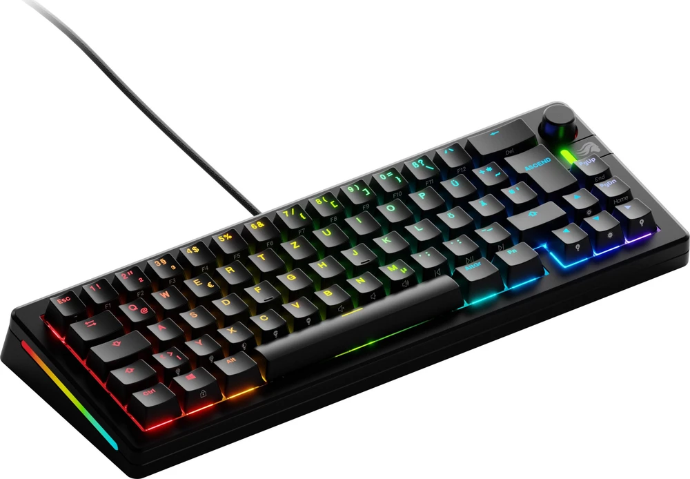 Glorious GMMK 3 65 % Custom Gaming-klaviatūra - Pre-Built, ISO (DE), Fox Switches, juodas