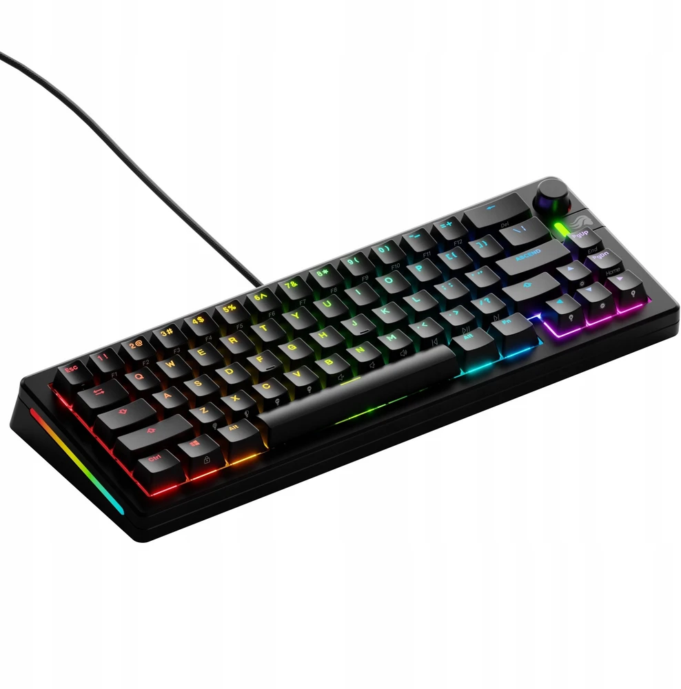 Glorious GMMK 3 65 % Custom žaidimų klaviatūra – Pre-Built, ANSI US išdėstymas, Fox Switches, juodos spalvos