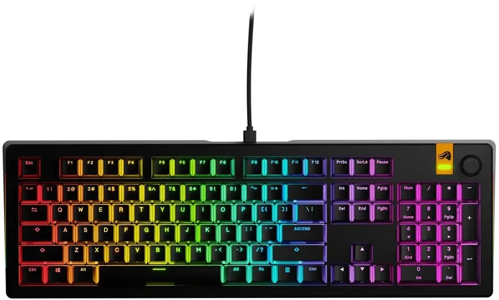 Glorious GMMK 3 100 % Custom Gaming-klaviatūra - Pre-Built, ANSI (US), Fox Switches, juodas