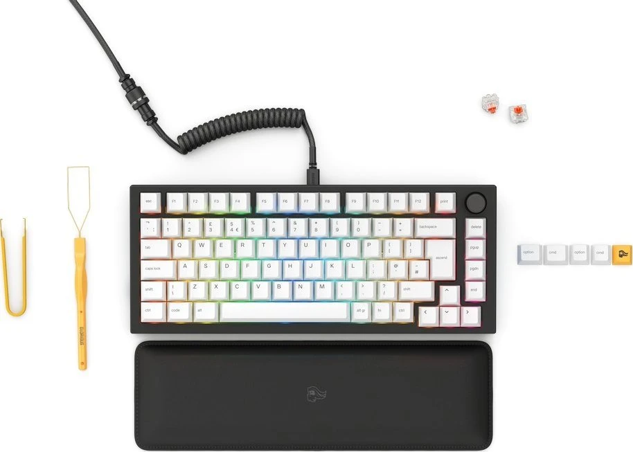 Glorious GMMK Pro Juodas Slate 75% TKL Klaviatūra – Pre built, ISO UK-išdėstymas – juodos spalvos