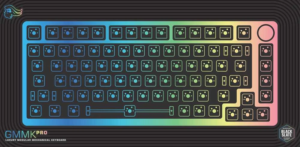 Glorious Klaviatūra GMMK PRO GMMK-P75-RGB-B ANSI US išdėstymas (be klavišų), Juoda