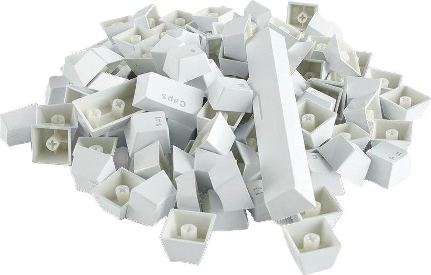 Pakaitiniai klaviatūros klavišai Glorious ABS Keycaps - 104vnt, ANSI, US išdėstymas, Balti