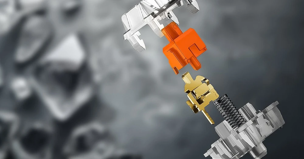 Oranžinis Klaviatūra žaidimams Hator Rockfall 3 HATOR Aurum Oranžinis Linear belaidė mechaninė su pašvietimu juoda