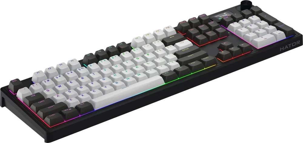 Klaviatūra žaidimams Hator Skyfall 100 PRO HATOR Aurum Vanila Silent linear belaidė mechaninė su pašvietimu szaro-juoda