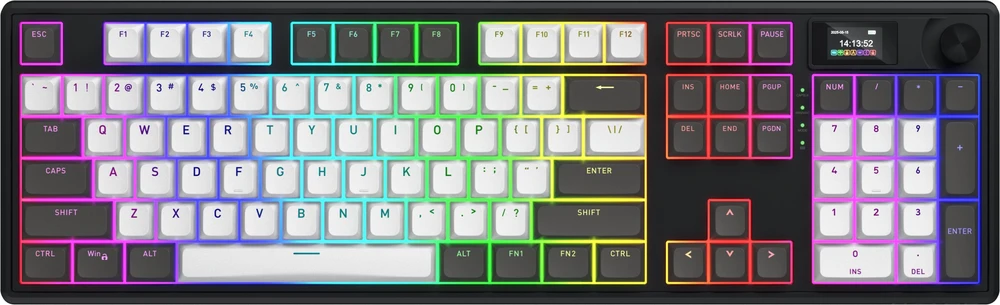 Klaviatūra žaidimams Hator Skyfall 100 PRO HATOR Aurum Vanila Silent linear belaidė mechaninė su pašvietimu szaro-juoda