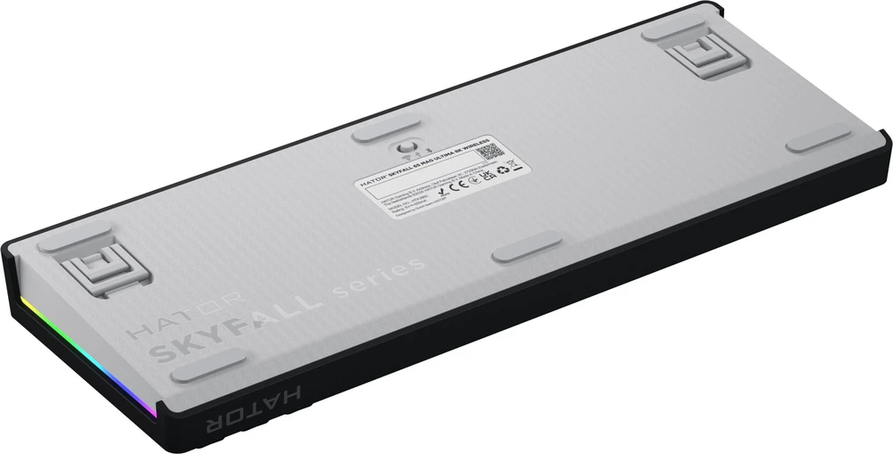 Klaviatūra žaidimams Hator Skyfall 65 HATOR Aurum Ice Magnetic linear belaidė magnetyczno-mechaninė su pašvietimu balta ir-juoda