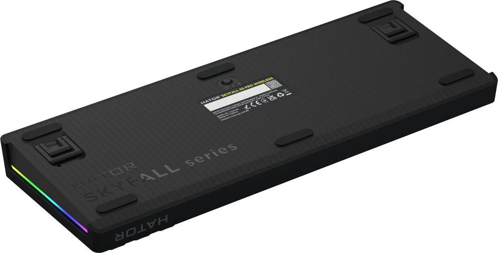 Klaviatūra žaidimams Hator Skyfall 65 PRO HATOR Aurum Vanila Silent linear belaidė mechaninė su pašvietimu szaro-juoda