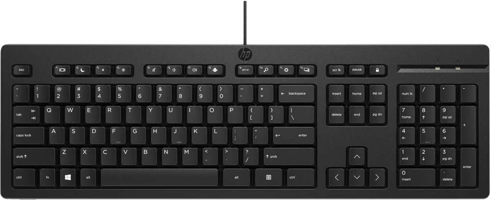 HP 125 laidinė klaviatūra, viso dydžio (100 %), laidinė, USB, juoda