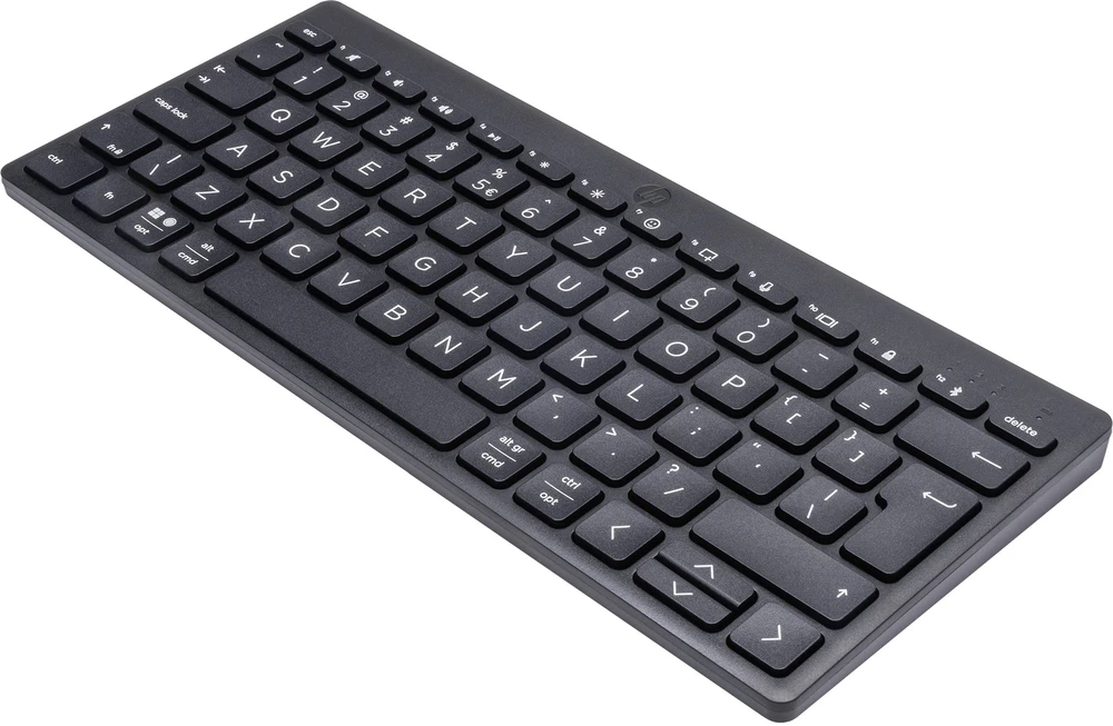 HP 350 kompaktiška belaidė „Bluetooth“ klaviatūra – keliems įrenginiams – juoda – JAV anglų k.