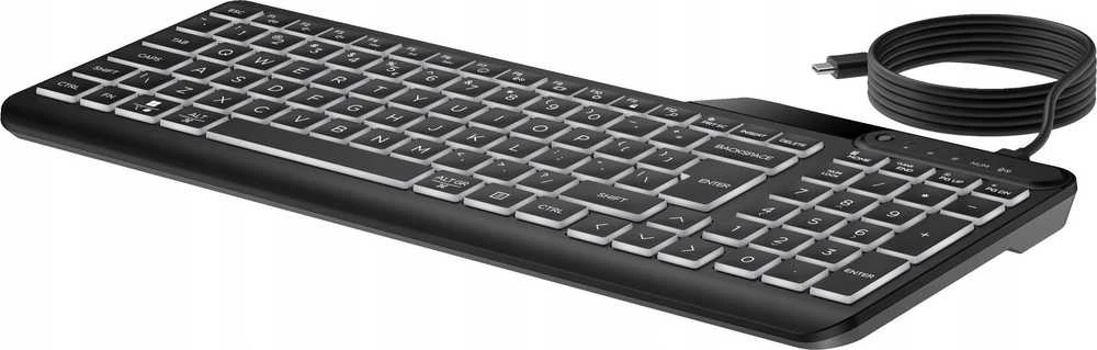Klaviatūra HP 400 su pašvietimu su laidu 96% su pašvietimu juoda