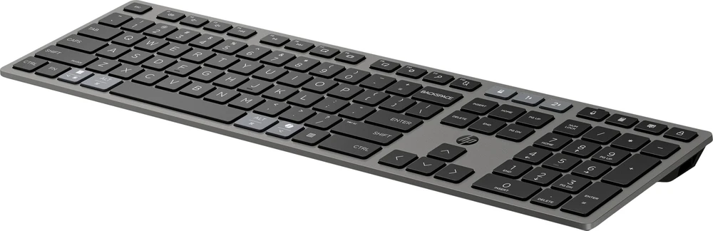 HP 720 Įkraunama belaidė klaviatūra, skirta įvairiems įrenginiams, pilno dydžio (100 %), belaidė, USB + „Bluetooth“, mechaninė, QWERTY, juoda