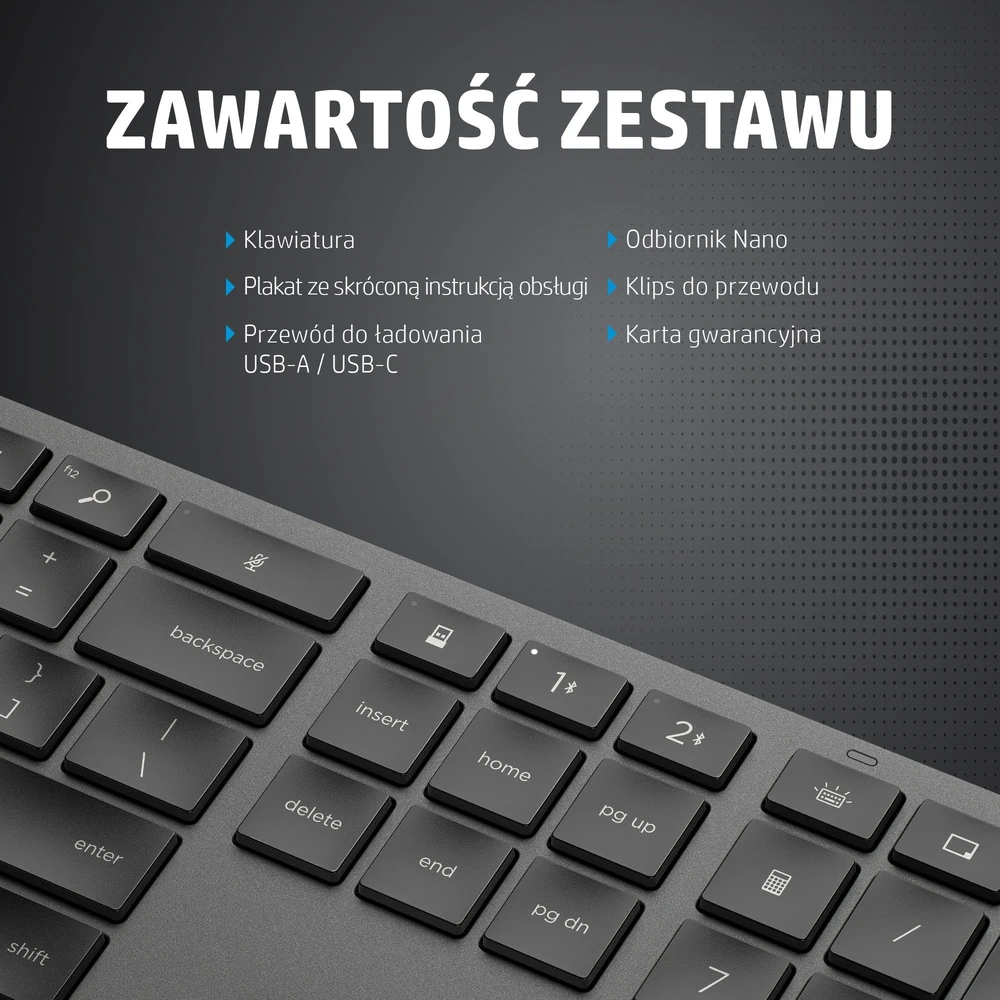Klaviatūra Hewlett Packard (HP) HP 975 DUAL-MODE WL KBD - .