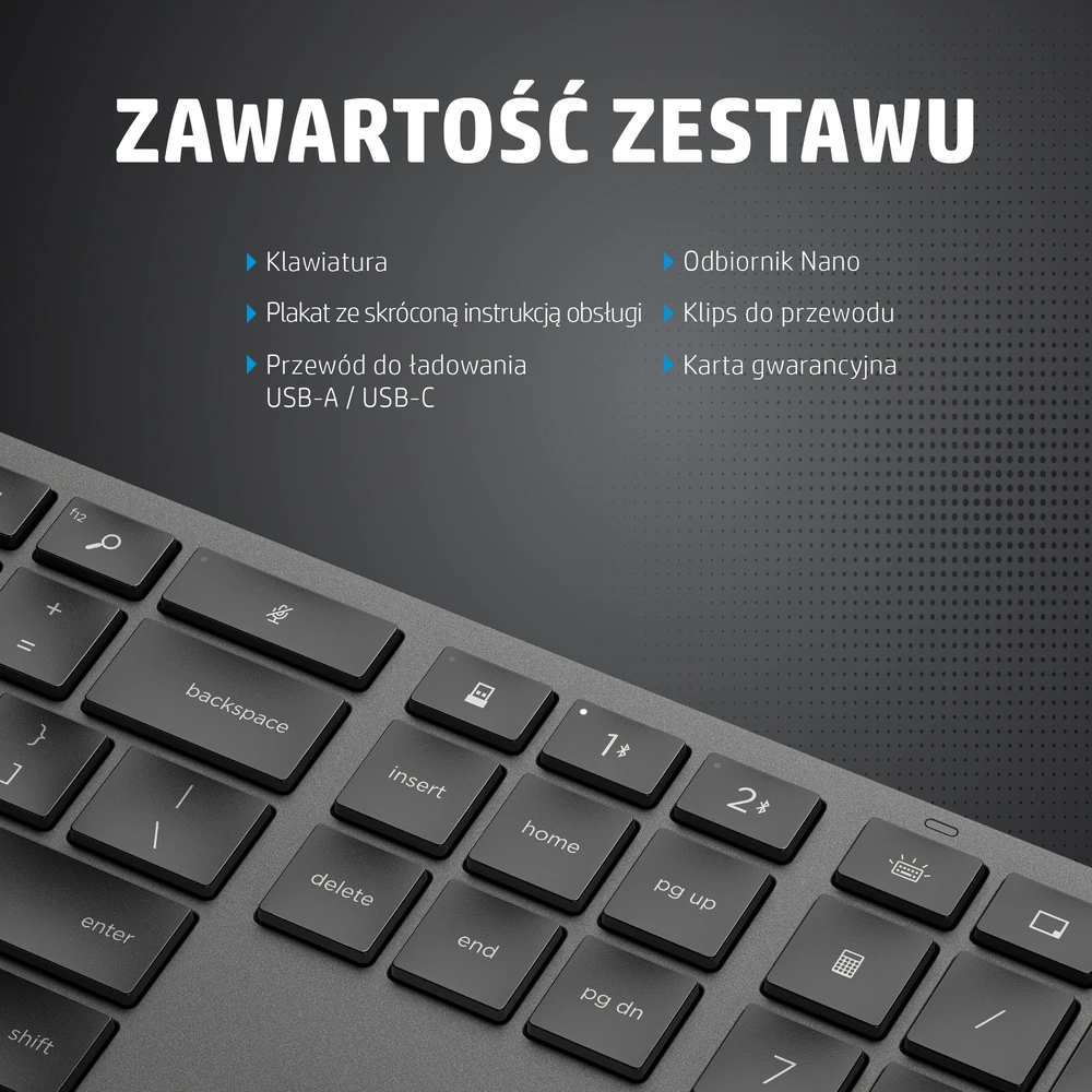 Klaviatūra HP 975 (975 USB+BT Dual Denmark)