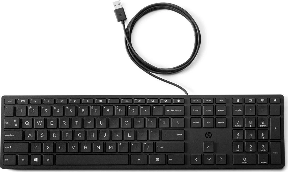 Hewlett Packard (HP) Klaviatūra HP Halley kabelis, juodas, JAV (9SR37AA)