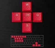 Pakaitiniai klavišai HyperX Rubber Keycaps, raudonos spalvos (US)