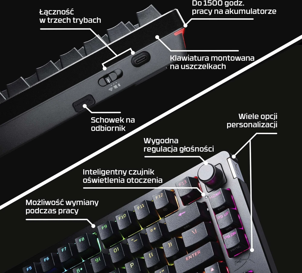 Klaviatūra HyperX Alloy Rise 75 SWE (W) - Linear Switch