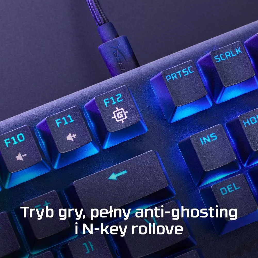 HyperX Alloy Origins Core PBT HX Mėlyna - mechaninė žaidimų klaviatūra