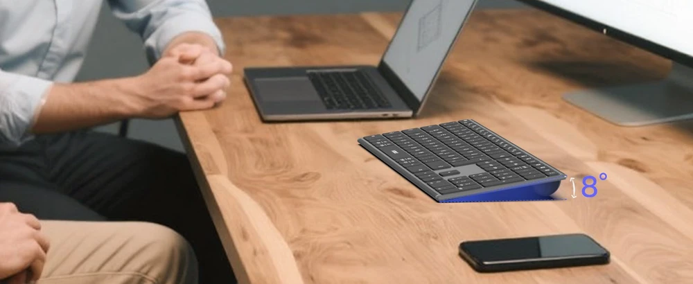 inateck Klaviatūra, ergonomic design, QWERTZ grau
