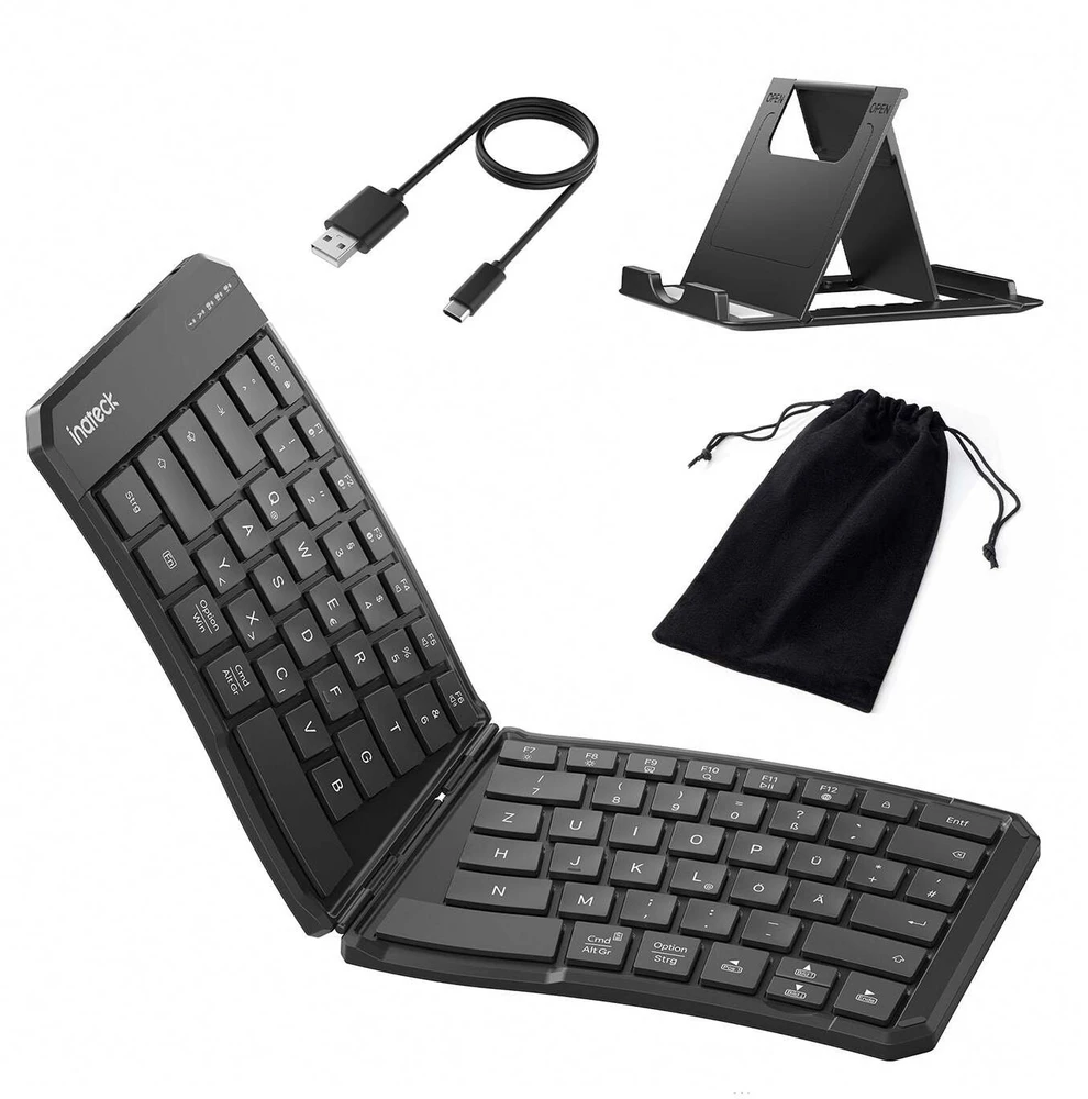 Carruzzo Inateck N0131_black klaviatūra Namams / biurui „Bluetooth“ Juoda