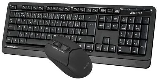 A4Tech FG1012S Rinkinys klaviatūra CZ, juoda su belaide optine pele, 2.4 [Ghz]
