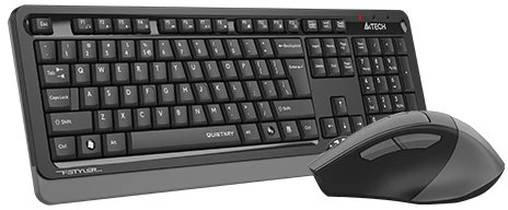 Klaviatūra A4tech FGS1035Q, belaidė biuro klaviatūros ir pelės rinkinys, pilka