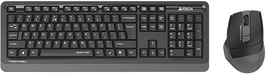 Klaviatūra A4tech FGS1035Q, belaidė biuro klaviatūros ir pelės rinkinys, pilka