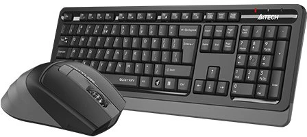 Klaviatūra A4tech FGS1035Q, belaidė biuro klaviatūros ir pelės rinkinys, pilka
