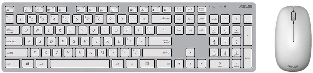 Klaviatūra Asus W5000 | Klaviatūros ir pelės rinkinys | Wireless | US | Baltas
