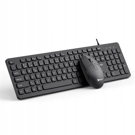 Klaviatūra ir pelė C-Tech Przewodowy USB CZ/SK KBM-105 (KBM-105-BL)