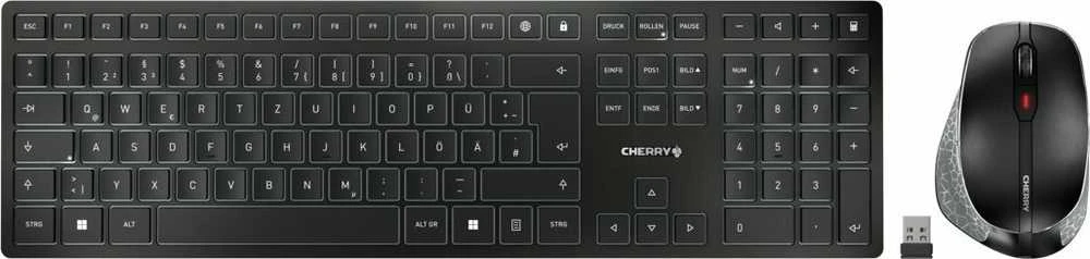 Klaviatūra „Cherry DW 9500 SLIM“ klaviatūros ir pelės rinkinys, belaidis klaviatūros ir pelės rinkinys (JD-9500DE-2) (JD9500DE2)