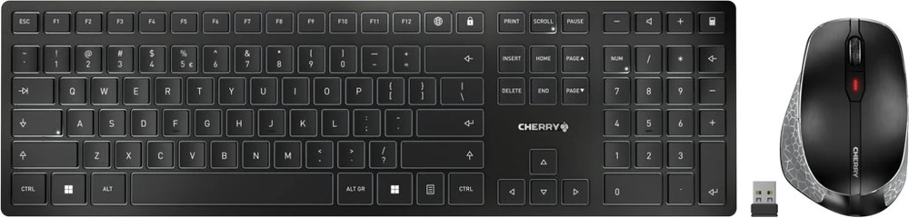 Cherry DW 9500 SLIM Klaviatūra COMBO - WIRELESS Juodas BELGIUM