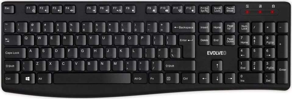 Klaviatūra ir pelė Evolveo Set Klaviatūra su pele K1050, Belaidė 2.4GHz, US INTL, juoda
