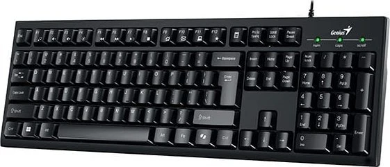 Genius KM-100SE COPILOT komplektas klaviatūra su laidu (USB) CZ/SK, juoda su optyczną myszką