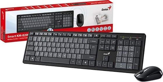 Klaviatūra ir pelė Genius Smart KM-8200 COPILOT Bezprzewodowy CZ/SK Juodai-pilka
