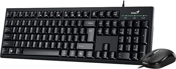 Genius KM-100SE COPILOT komplektas klaviatūra su laidu (USB) CZ/SK, juoda su optyczną myszką
