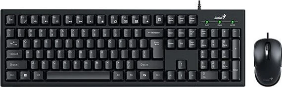 Genius KM-100SE COPILOT komplektas klaviatūra su laidu (USB) CZ/SK, juoda su optyczną myszką