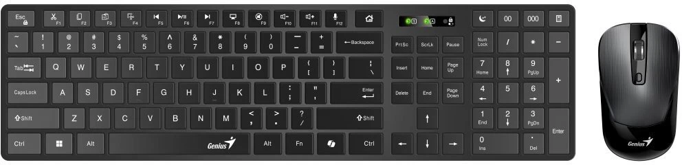 Genius SlimStar 8250 Rinkinys Klaviatūra su pele belaidė CZ/SK, juoda