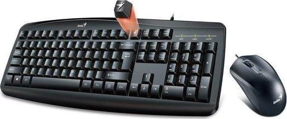Klaviatūra ir pelė Genius Smart KM-200, komplektas klaviatūra su przewodową myszą optyczną, US, klasyczna, su laidu (USB), juoda