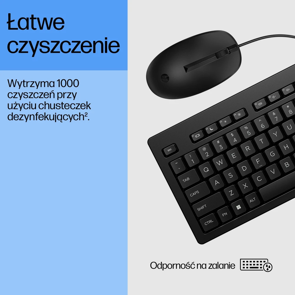 Klaviatūra ir pelė Kit HP 225 su laidu QWERTZ