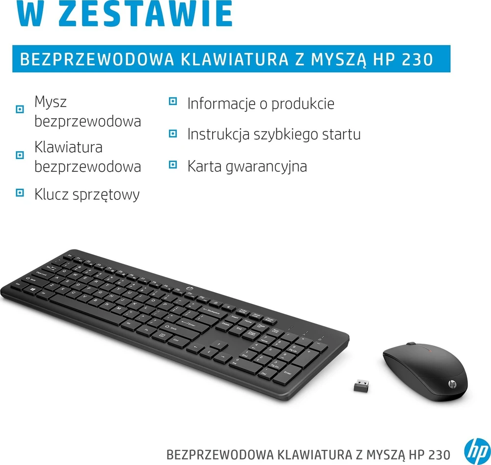 Klaviatūra ir pelė HP 230 Belaidė Nordic (230 Wireless Pelė and)