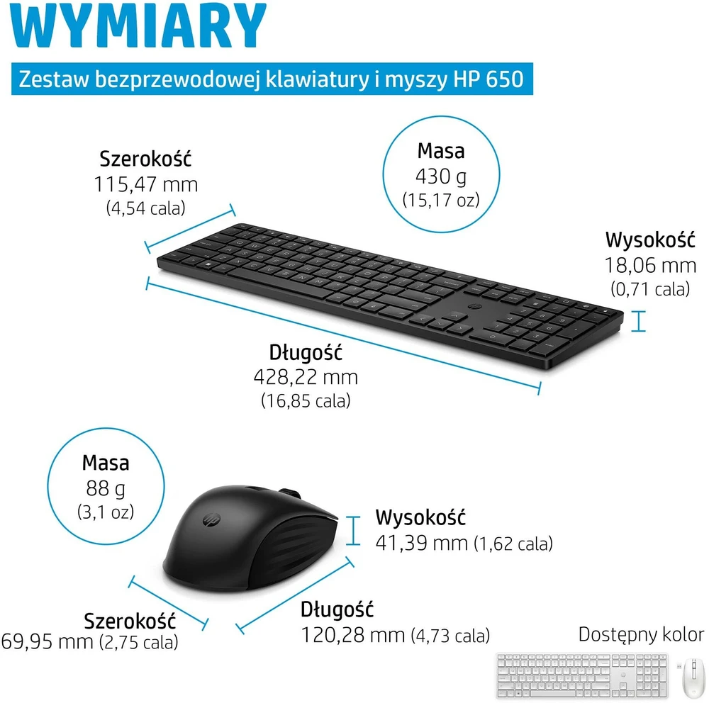 Hewlett Packard (HP) Klaviatūra ir pelė HP 650 Wireless Juodas (4R013AA#BCM)