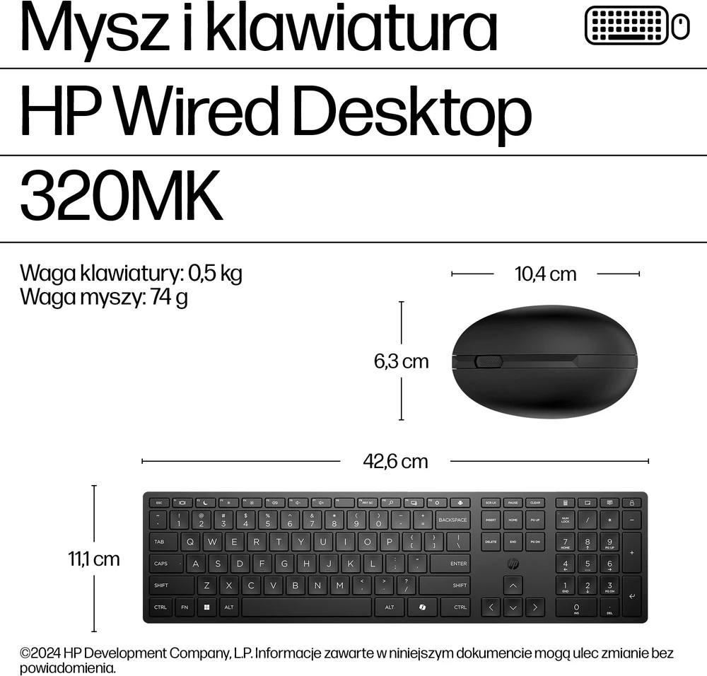 Klaviatūra ir pelė HP 320MK (9SR36AA#ABZ)