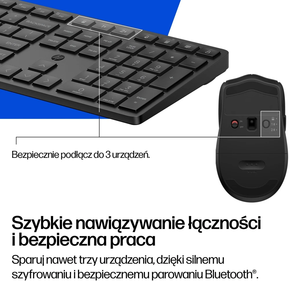 Hewlett Packard (HP) Klaviatūra i pelė komplektas 490c multi-device dual-mode - be1m5aa#abb
